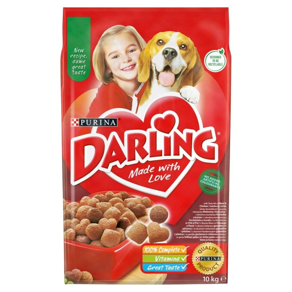 Futter Purina Darling Erwachsener Huhn Rindfleisch 10 kg