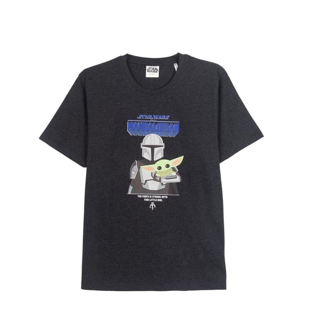 Herren Kurzarm-T-Shirt The Mandalorian Schwarz Erwachsene