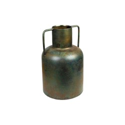 Vase Romimex Antique Brown Metal 23 x 36 x 23 cm With handles