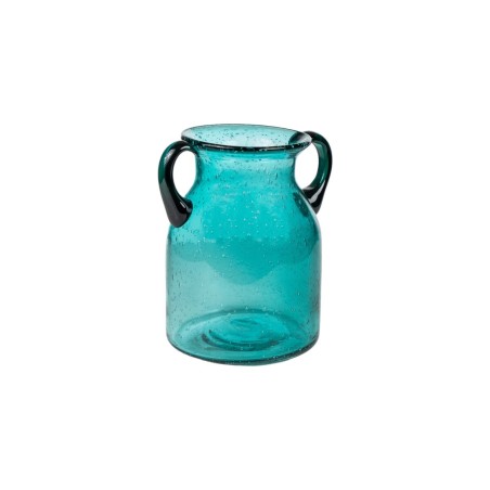 Vase Romimex Turquoise Glass 14 x 23 x 14 cm