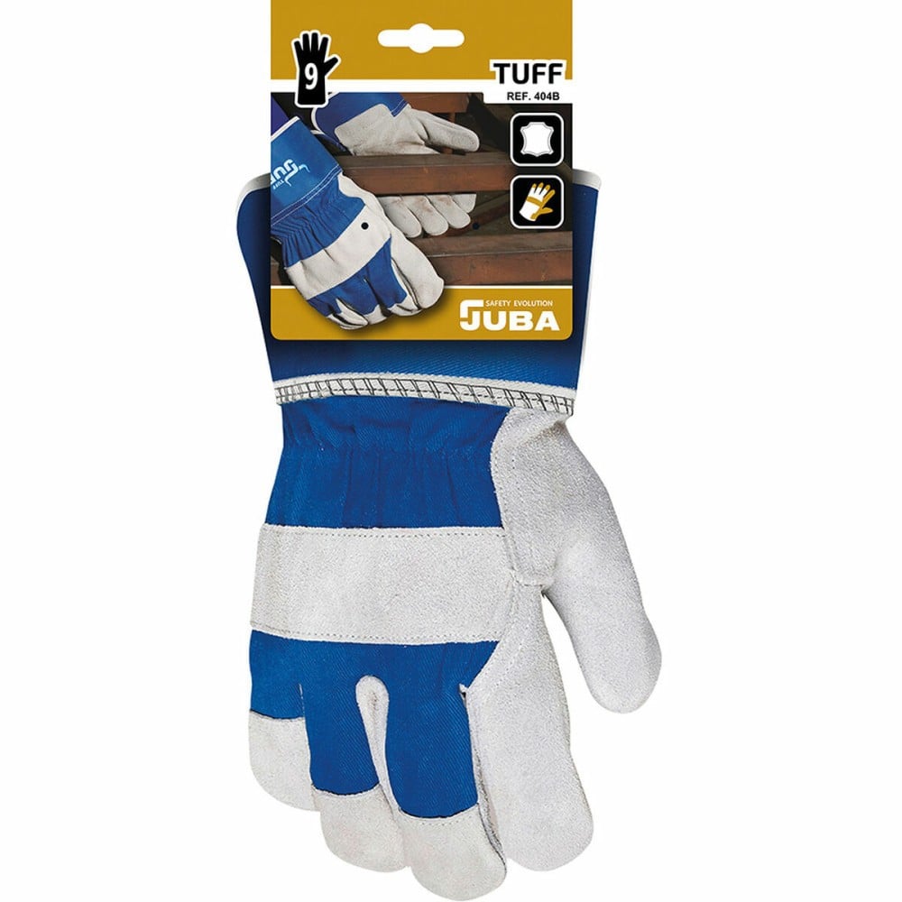 Gants de travail JUBA Peau de vache Daim Bleu Toile