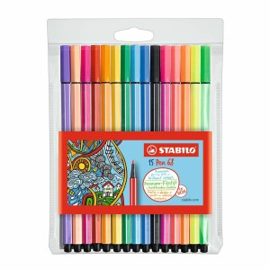 Ensemble de Marqueurs Stabilo Pen 68 Standard + Neon 15 Pièces Multicouleur