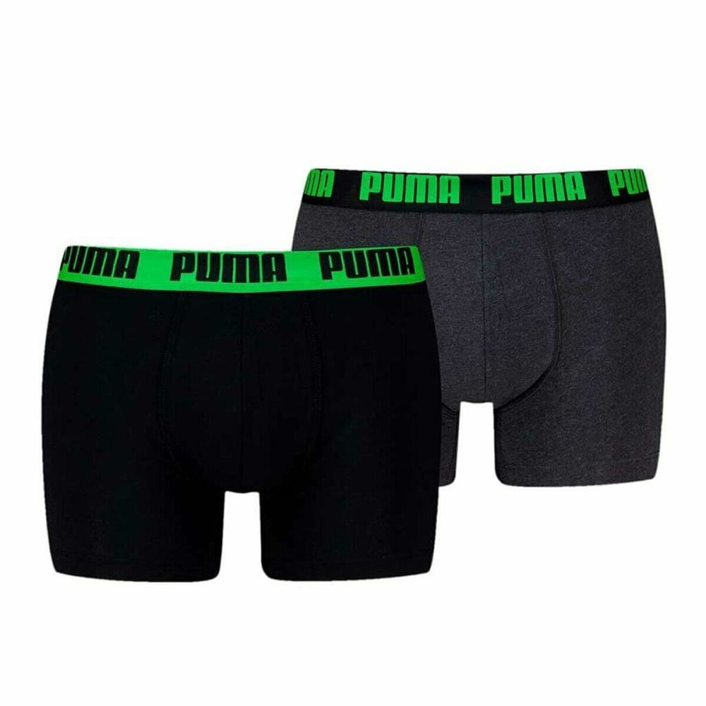 Boxer pour homme Puma EVERRYDAY BASIC 701226387 018 2 Unités Vert Noir