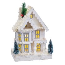 Weihnachtsschmuck Weiß Holz Haus 23 x 14 x 32 cm