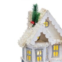 Weihnachtsschmuck Weiß Holz Haus 23 x 14 x 32 cm