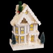 Weihnachtsschmuck Weiß Holz Haus 23 x 14 x 32 cm