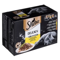 Aliments pour chat Sheba Delicacy in Jelly Poulet Dinde Canard Oiseaux 100 g