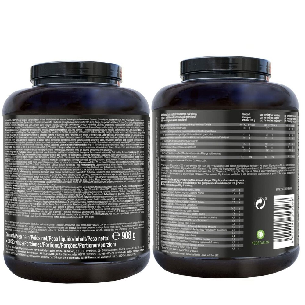 Protéine Weider Isolate Whey 100 Cfm Cookies & Cream