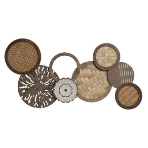 Wall Decoration Home ESPRIT Natural Circles 75 x 4,5 x 38 cm