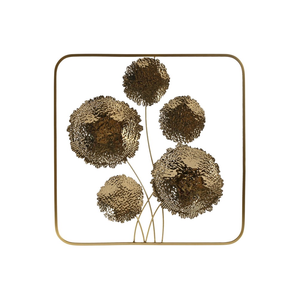 Wall Decoration Home ESPRIT Golden Flower 50 x 5 x 50 cm