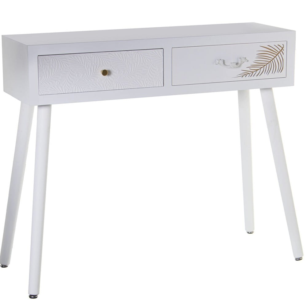 Console Alexandra House Living White Golden Wood 90 x 78 x 30 cm