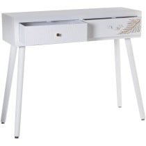 Console Alexandra House Living White Golden Wood 90 x 78 x 30 cm