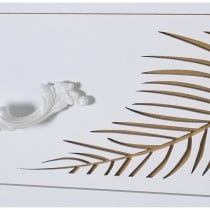 Console Alexandra House Living White Golden Wood 90 x 78 x 30 cm