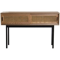 Console Alexandra House Living Brown Black Wood wicker 120 x 75 x 30 cm