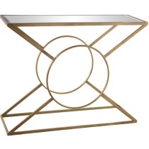 Console Alexandra House Living Transparent Golden Metal 100 x 79 x 32 cm