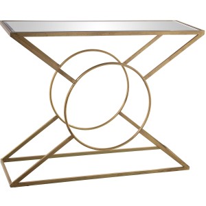 Console Alexandra House Living Transparent Golden Metal 100 x 79 x 32 cm