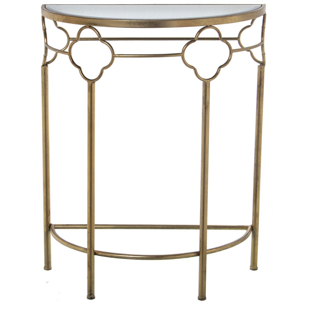 Console Alexandra House Living Transparent Golden Metal 60 x 75 x 31 cm