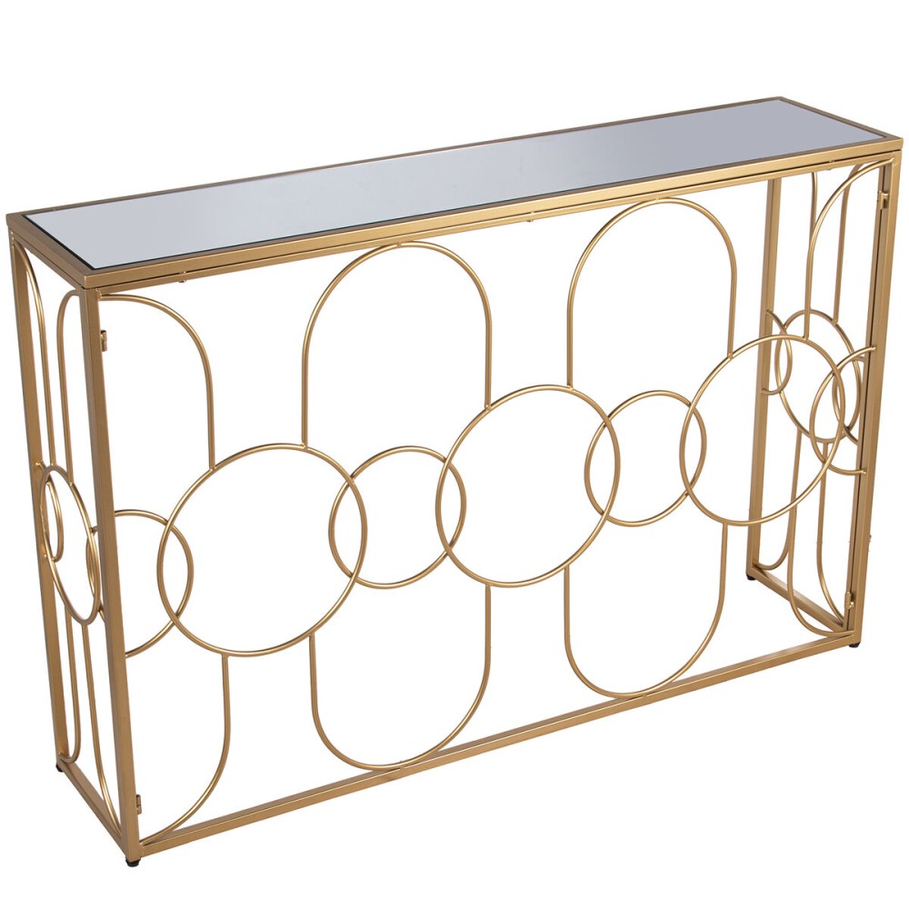 Konsole Alexandra House Living Durchsichtig Gold Metall 120 x 80 x 28 cm