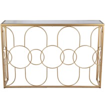 Console Alexandra House Living Transparent Golden Metal 120 x 80 x 28 cm