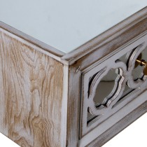 Console Alexandra House Living Transparent Golden Wood 80 x 80 x 25 cm