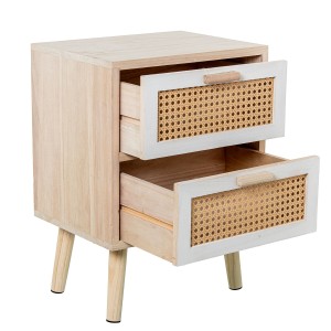 Nachttisch Alexandra House Living Weiß Braun Holz 40 x 55 x 30 cm