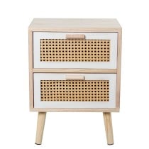 Nachttisch Alexandra House Living Weiß Braun Holz 40 x 55 x 30 cm