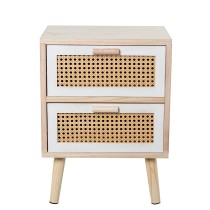 Nightstand Alexandra House Living White Brown Wood 40 x 55 x 30 cm