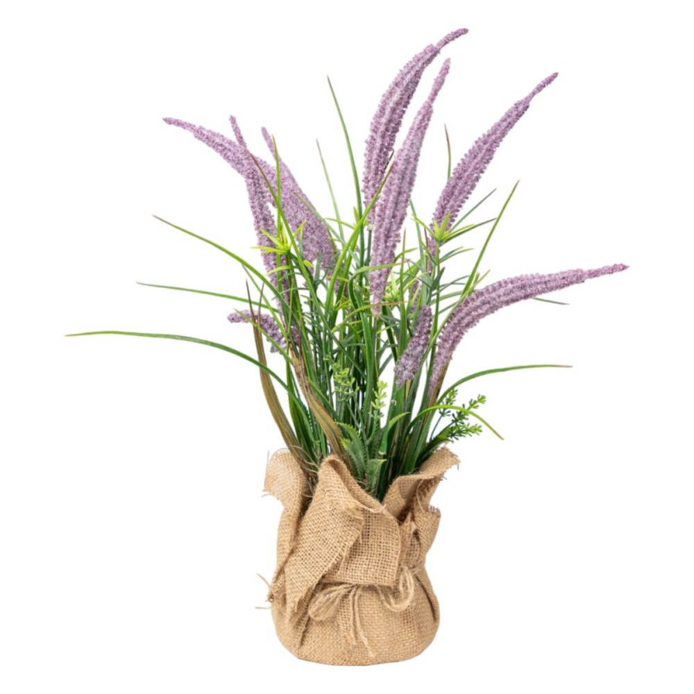 Plante décorative Romimex Tissu Plastique Lavande 15 x 42 x 15 cm