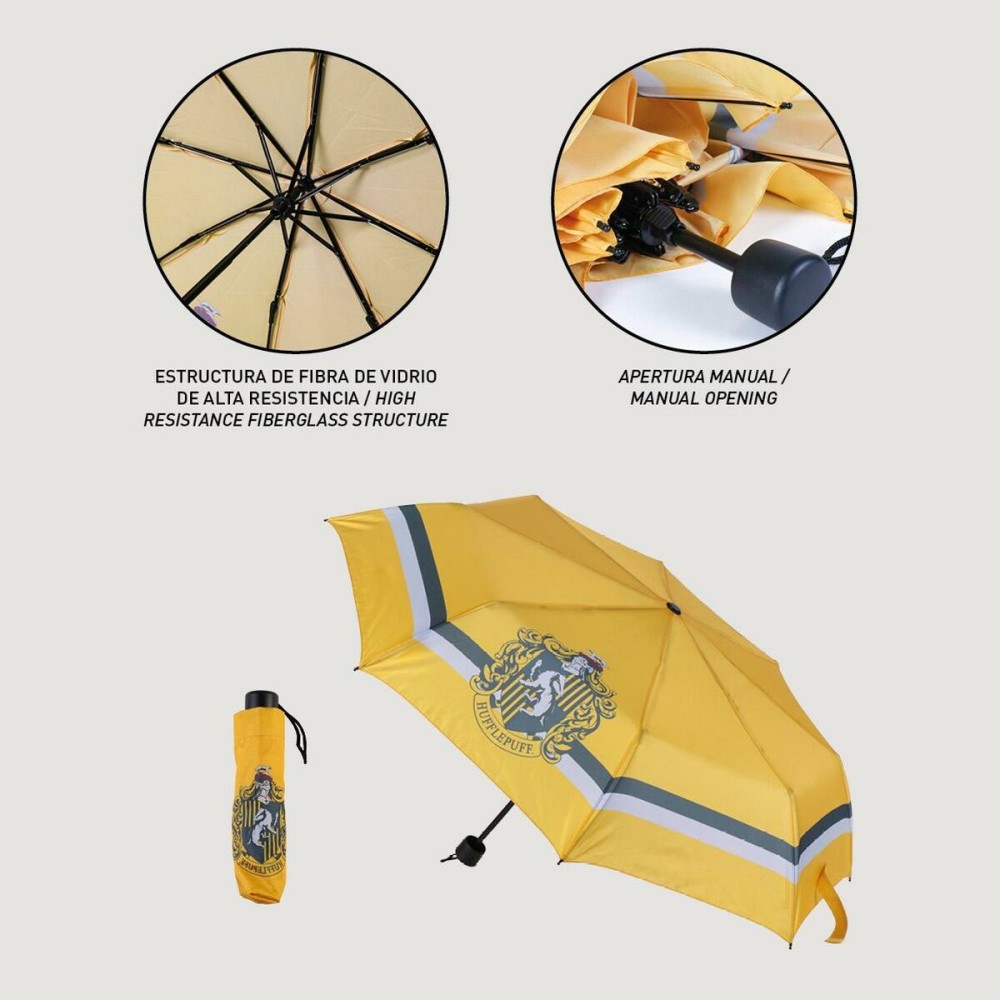 Parapluie pliable Harry Potter Hufflepuff Jaune 53 cm