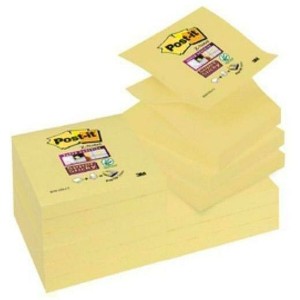 Notes Adhésives Post-it CANARY YELLOW Jaune 7,6 x 7,6 cm 12 Pièces 76 x 76 mm