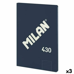 Notizbuch Milan 430 Blau A4 48 Blatt 21 x 29,7 cm (3 Stück)