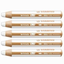 Crayons de couleur Stabilo Woody Blanc 3-en-1 5 Pièces (5 Unités)