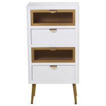 Caisson à Tiroirs Alexandra House Living Blanc Marron Doré Bois 45 x 88 x 30 cm