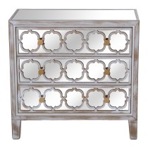 Commode Alexandra House Living Transparent Doré Bois Miroir 80 x 80 x 35 cm