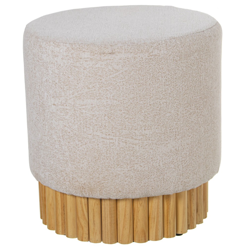 Pouf Alexandra House Living Jaune Beige Bois 38 x 40 x 38 cm