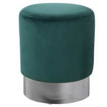 Pouf Alexandra House Living Vert Argent Velours Bois 10 x 42 x 35 cm