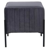 Pouffe Alexandra House Living Grey Velvet Wood 40 x 43 x 40 cm