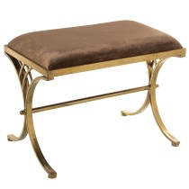 Hocker Alexandra House Living Braun Gold Samt Metall 60 x 46 x 37 cm