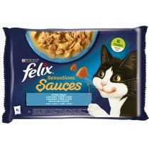 Aliments pour chat Purina Felix Sensations Morue Carotte Tomate 4 x 85 g