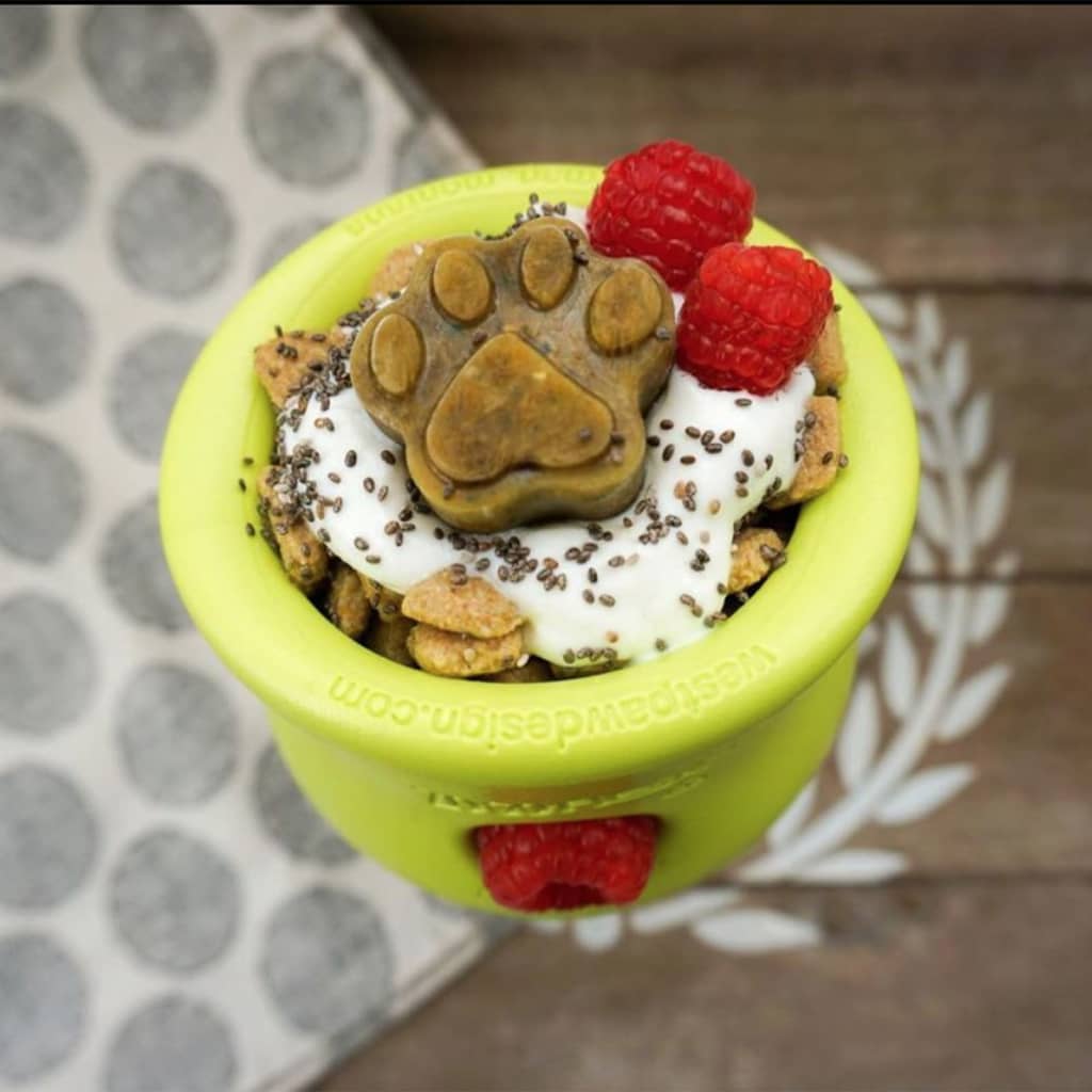 Hundespielzeug mit Zogoflex Toppl Apfelgrün S