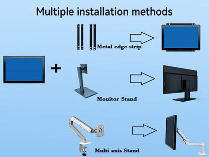 RIUIIN 13.3 Inch Open Frame Capacitive Touchscreen Monitor, 1920x1080 Resolution 16:9 Aspect Ratio Waterproof,VESA+Panel Mount, for Kiosk, Automation, POS，Vending，HMI and Digital Signage 7x24h Work