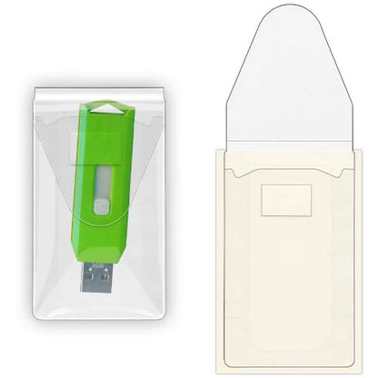 StoreSMART® - USB Flash Drive Holders- Peel & Stick Strip & Resealable Flap - 100-Pack - TL10252-100