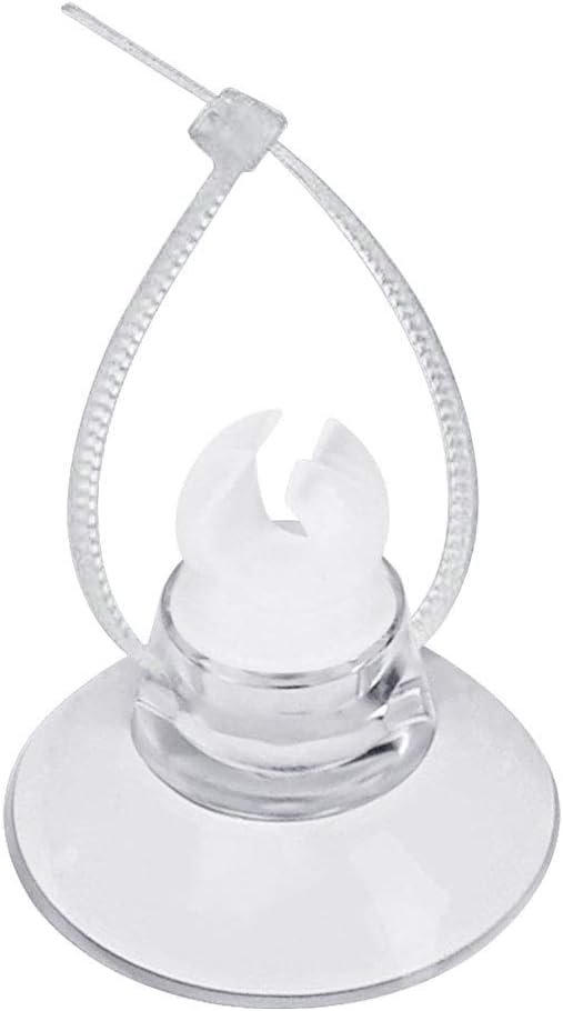 Pawfly 20 Pack Aquarium Suction Cups with Clips and Adjustable Zip Ties Cables Fish Tank Tools for Binding Moss Holding Airline Tubing Decorations Shrimp Nests and Reptile Hammocks