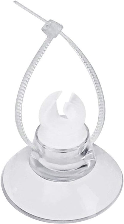 Pawfly 20 Pack Aquarium Suction Cups with Clips and Adjustable Zip Ties Cables Fish Tank Tools for Binding Moss Holding Airline Tubing Decorations Shrimp Nests and Reptile Hammocks