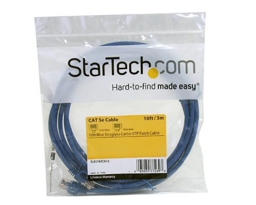 StarTech.com Cat5e Ethernet Cable10 ft - Blue - Patch Cable - Snagless Cat5e Cable - Network Cable - Ethernet Cord - Cat 5e Cable - 10ft
