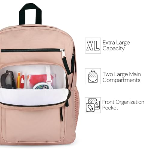 JanSport Laptop-Rucksack – Computertasche mit 2 Fächern, ergonomischen Schultergurten, 15-Zoll-Laptopfach, Tragegriff – Bücherrucksack – Erdbeer-Dusche 