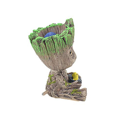 TEEMO Aquarium Groot Air Bubbler Decorations, Air Bubbler Resin Brown Decorations for Fish Tank.