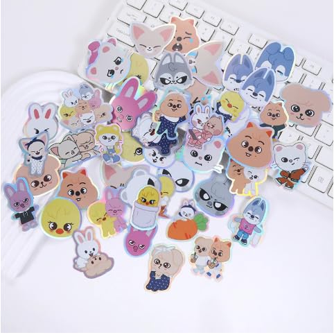 Stray-Kids Stickers Cartoon Laptop Sticker Great for Skateboard Car Bicycle Door Snowboard Waterproof Schoolbags（100PCS-Purple）