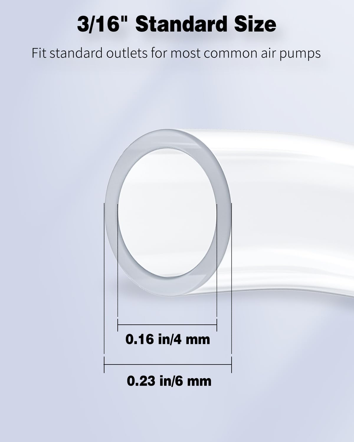 Pawfly Aquarium Airline Tubing 6.5 Feet Standard 3/16" Aquarium Tubing for Fish Tank Air Pump, Flexible Kink-Resistant Pure PVC Hose for Aquarium Garden Terrarium Pond