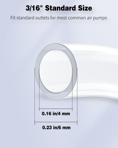 Pawfly Aquarium Airline Tubing 6.5 Feet Standard 3/16" Aquarium Tubing for Fish Tank Air Pump, Flexible Kink-Resistant Pure PVC Hose for Aquarium Garden Terrarium Pond